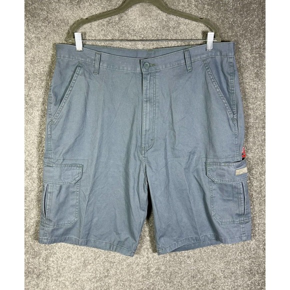Wrangler Premium Fabric Loose Fit Cargo Shorts Mens Size 38‎ Blue Cotton NWT - Picture 1 of 11